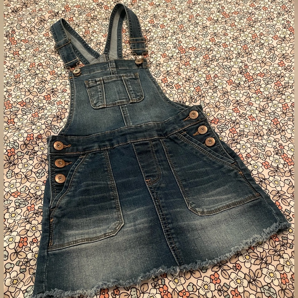 Girls Denim Overall Dress by True Craft-very good condition-Size 6x